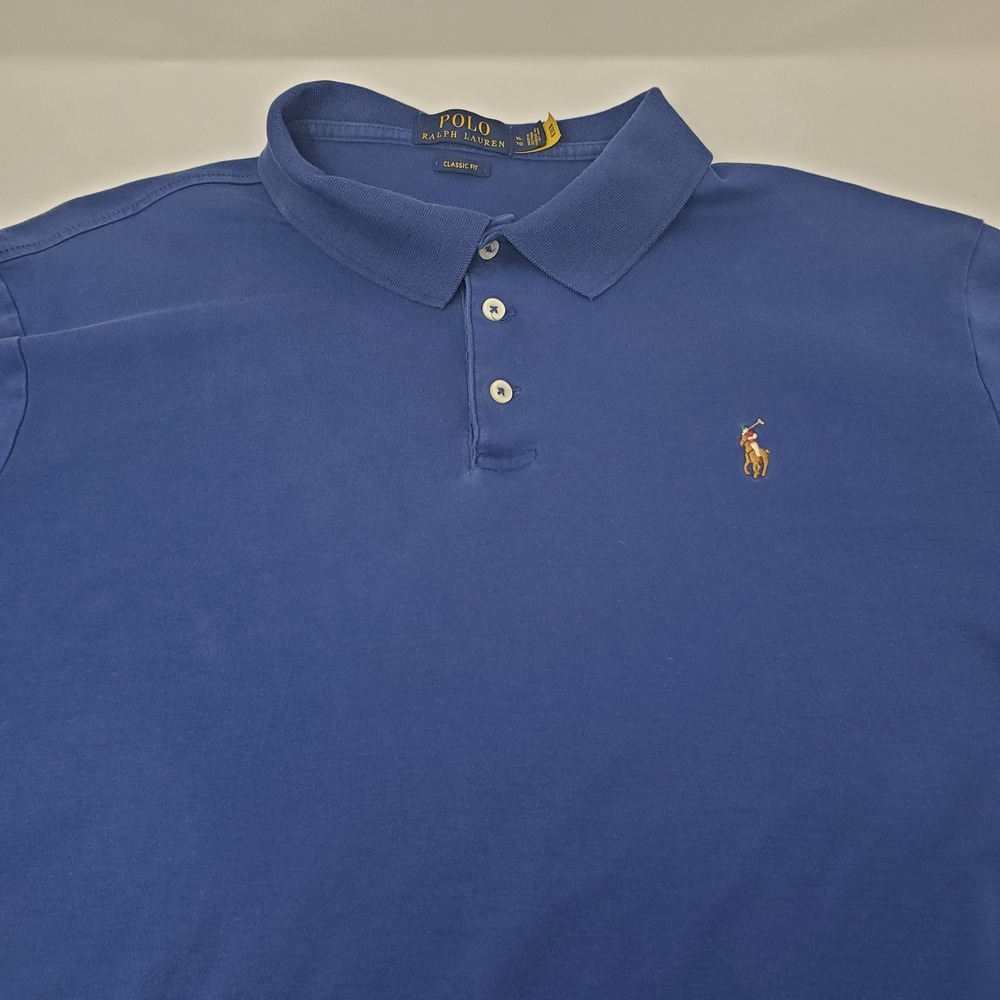 Polo Ralph Lauren Polo Shirt Mens XL Classic Fit Blue Short Sleeve Cotton